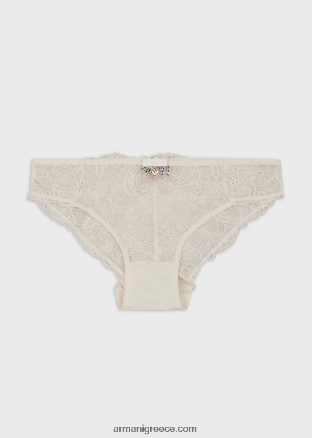 γυναίκες Armani αιώνια δαντέλα ανακυκλωμένα δαντελένια σλιπ 4046R6156 γαλακτώδες λευκό