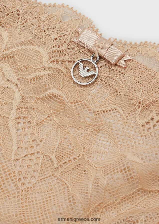 γυναίκες Armani εικονικό δαντελένιο βραζιλιάνικο σλιπ 4046R6166 μπεζ