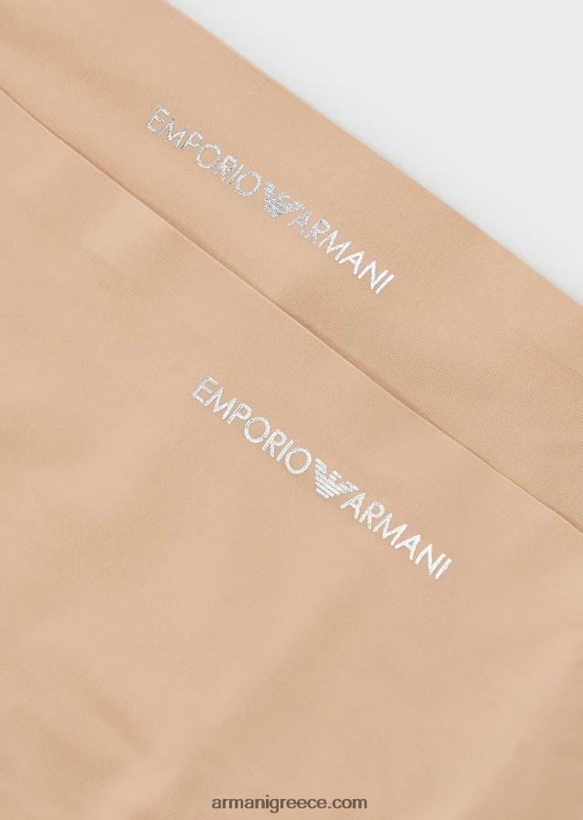 γυναίκες Armani δύο συσκευασίες βραζιλιάνικο σλιπ από μικροΐνες 4046R6169 μπεζ
