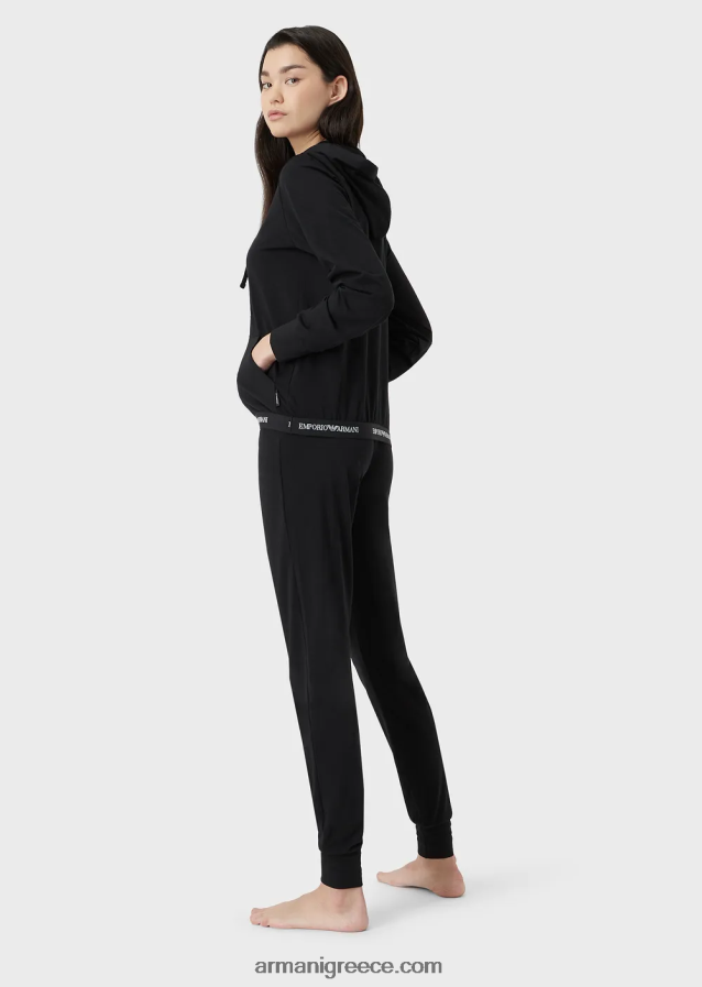 γυναίκες Armani φόρμα σαλονιού με επένδυση λογότυπου 4046R6171 ναυτικό μπλε