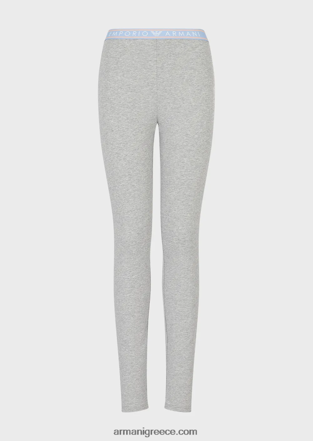γυναίκες Armani εμβληματικό κολάν από οργανικό βαμβάκι με λογότυπο στη μέση 4046R6175 γκρί