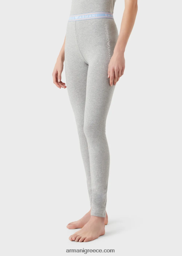 γυναίκες Armani εμβληματικό κολάν από οργανικό βαμβάκι με λογότυπο στη μέση 4046R6176 μαύρος