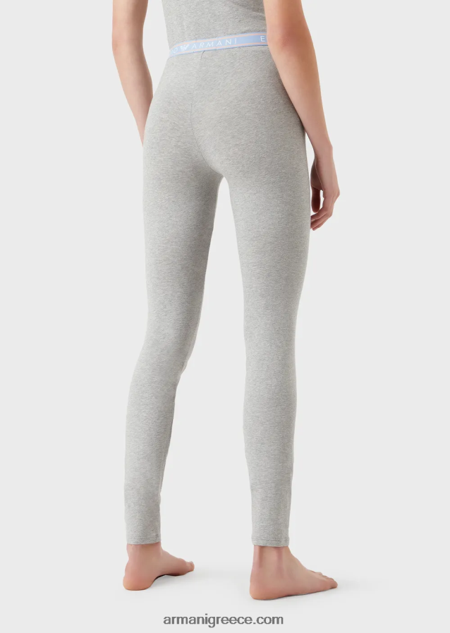 γυναίκες Armani εμβληματικό κολάν από οργανικό βαμβάκι με λογότυπο στη μέση 4046R6176 μαύρος