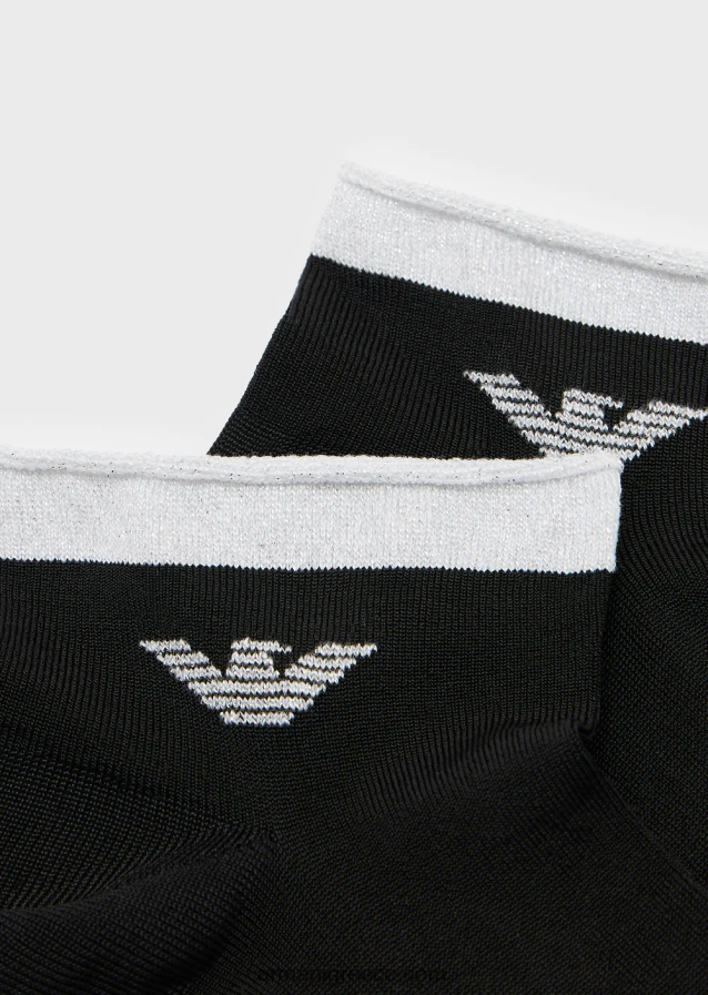 γυναίκες Armani κουτί δώρου με κάλτσες με λογότυπο ζακάρ 4046R6181 μαύρος
