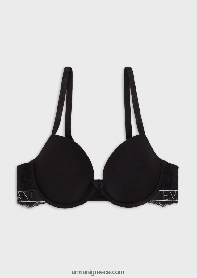 γυναίκες Armani ονειρικό δαντελένιο σουτιέν push-up οικολογική βισκόζη 4046R6149 μαύρος