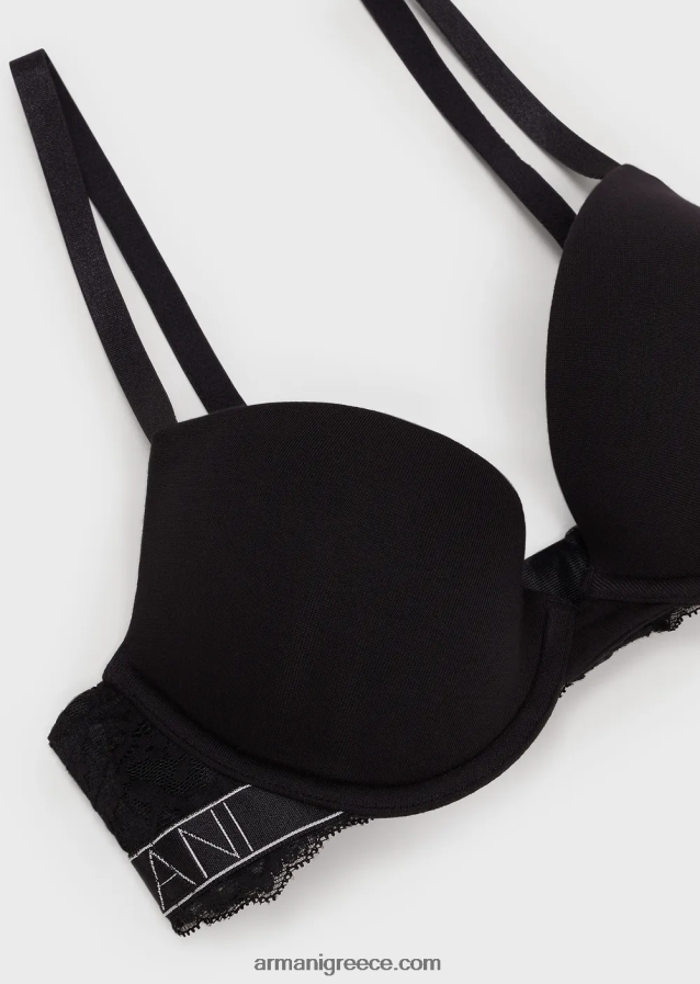 γυναίκες Armani ονειρικό δαντελένιο σουτιέν push-up οικολογική βισκόζη 4046R6149 μαύρος