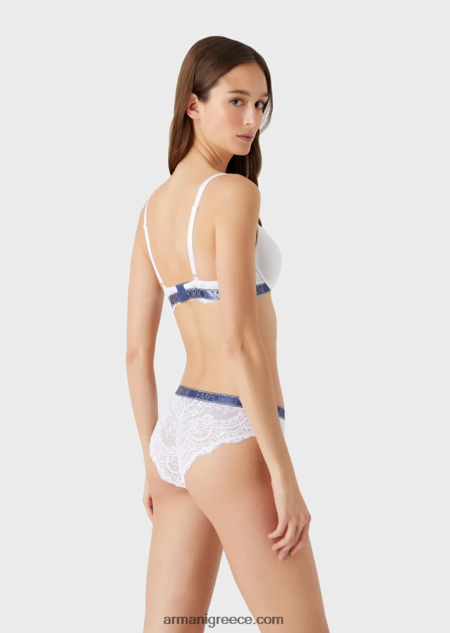 γυναίκες Armani ονειρικό δαντελένιο σουτιέν push-up οικολογική βισκόζη 4046R6150 άσπρο