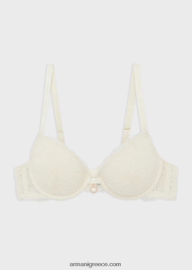 γυναίκες Armani σουτιέν push-up με αιώνια δαντέλα 4046R6157 γαλακτώδες λευκό