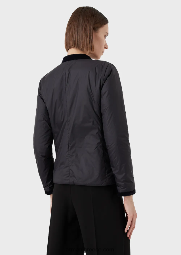 γυναίκες Armani νάιλον αναστρέψιμο μπουφάν με γιακά γκουρού 4046R6246 ναυτικό μπλε