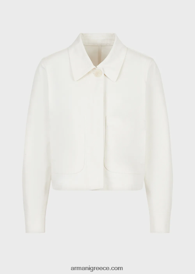 γυναίκες Armani βιώσιμη συλλογή οργανική μπλούζον ταύρων 4046R6250 γαλακτώδες λευκό