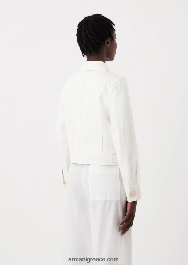 γυναίκες Armani βιώσιμη συλλογή οργανική μπλούζον ταύρων 4046R6250 γαλακτώδες λευκό