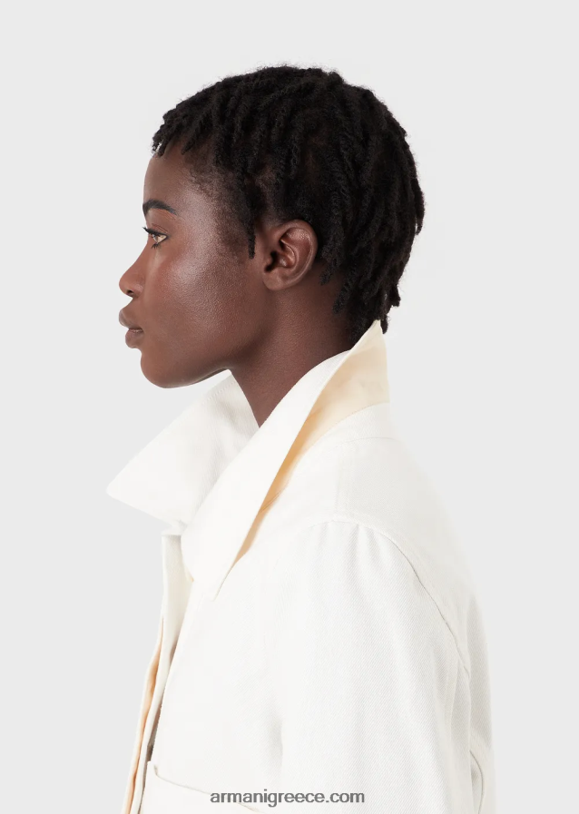 γυναίκες Armani βιώσιμη συλλογή οργανική μπλούζον ταύρων 4046R6250 γαλακτώδες λευκό