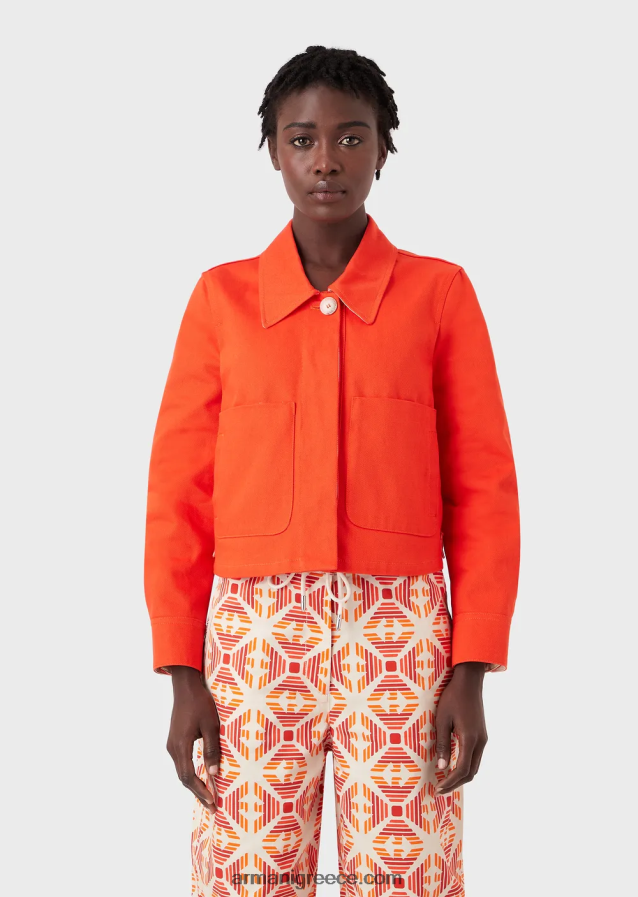 γυναίκες Armani βιώσιμη συλλογή οργανική μπλούζον ταύρων 4046R6251 πορτοκάλι