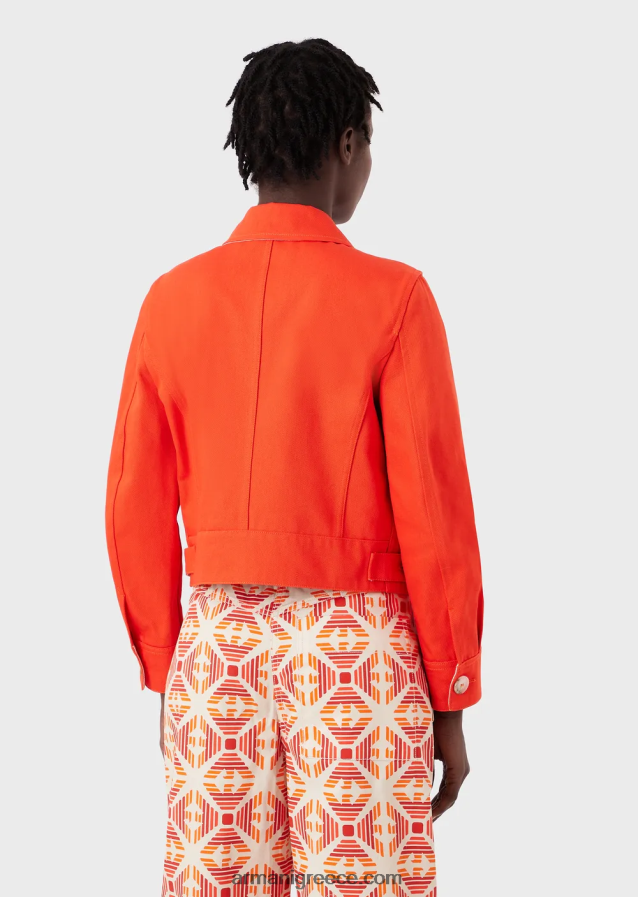 γυναίκες Armani βιώσιμη συλλογή οργανική μπλούζον ταύρων 4046R6251 πορτοκάλι