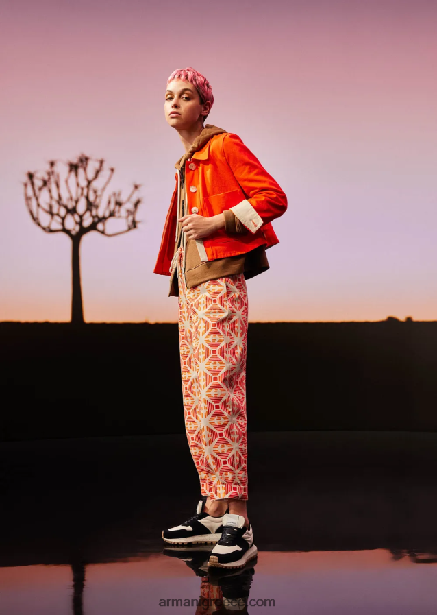 γυναίκες Armani βιώσιμη συλλογή οργανική μπλούζον ταύρων 4046R6251 πορτοκάλι