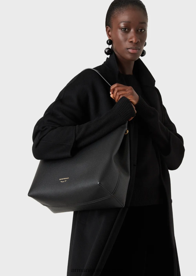 γυναίκες Armani παλτό από μαλλί κασμίρ και διπλό κασμίρ 4046R6253 μαύρος