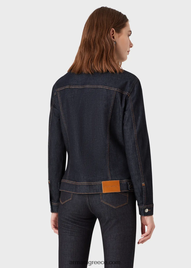 γυναίκες Armani ξεπλυμένο, comfort-τζιν μπουφάν 4046R6245 ναυτικό μπλε