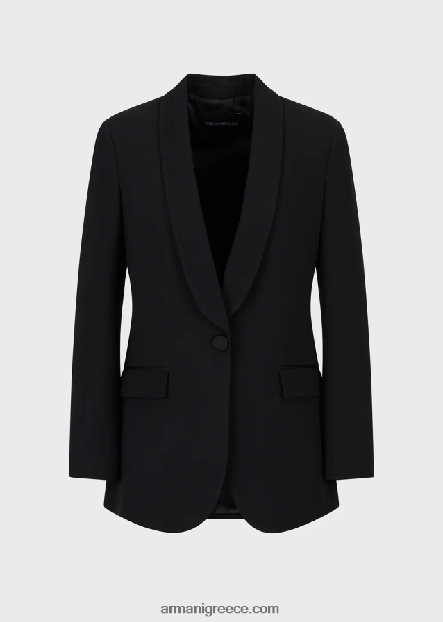 γυναίκες Armani σακάκι envers-σατινέ, σάλι με γιακά 4046R6414 μαύρος