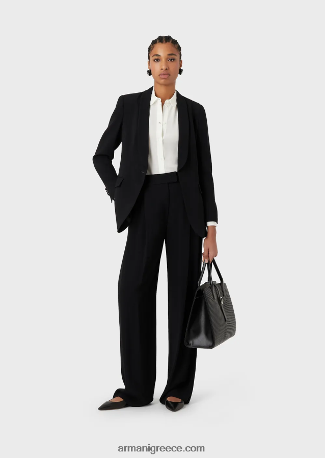 γυναίκες Armani σακάκι envers-σατινέ, σάλι με γιακά 4046R6414 μαύρος