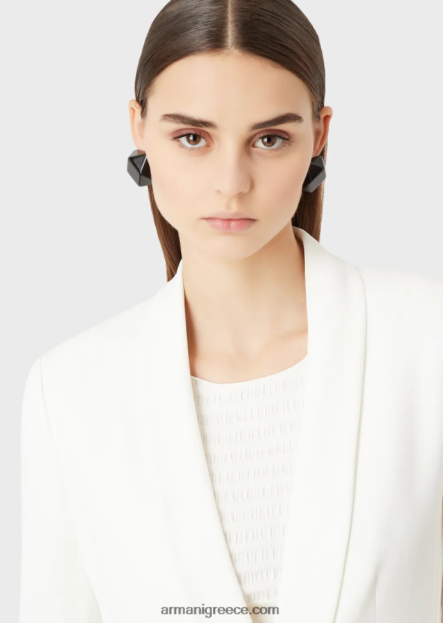 γυναίκες Armani σακάκι envers-σατινέ, σάλι με γιακά 4046R6415 άσπρο