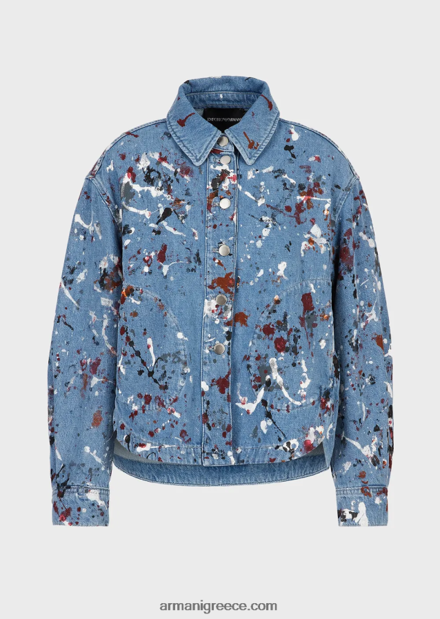 γυναίκες Armani Τζιν μπουφάν vintage με πολύχρωμα σημεία 4046R6242 πολύχρωμο