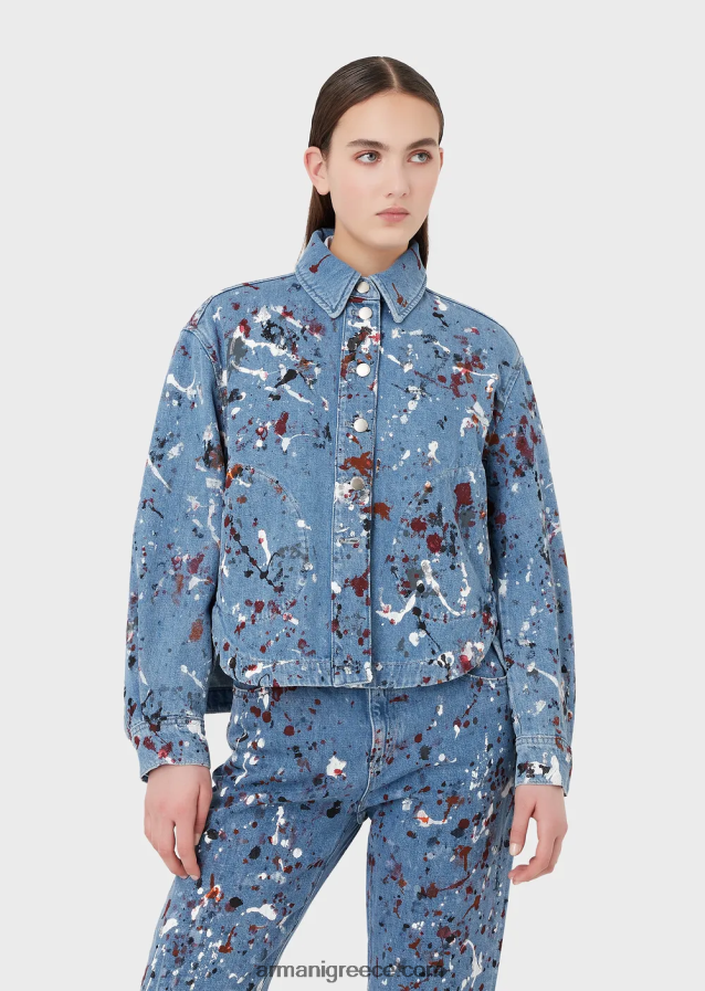 γυναίκες Armani Τζιν μπουφάν vintage με πολύχρωμα σημεία 4046R6242 πολύχρωμο
