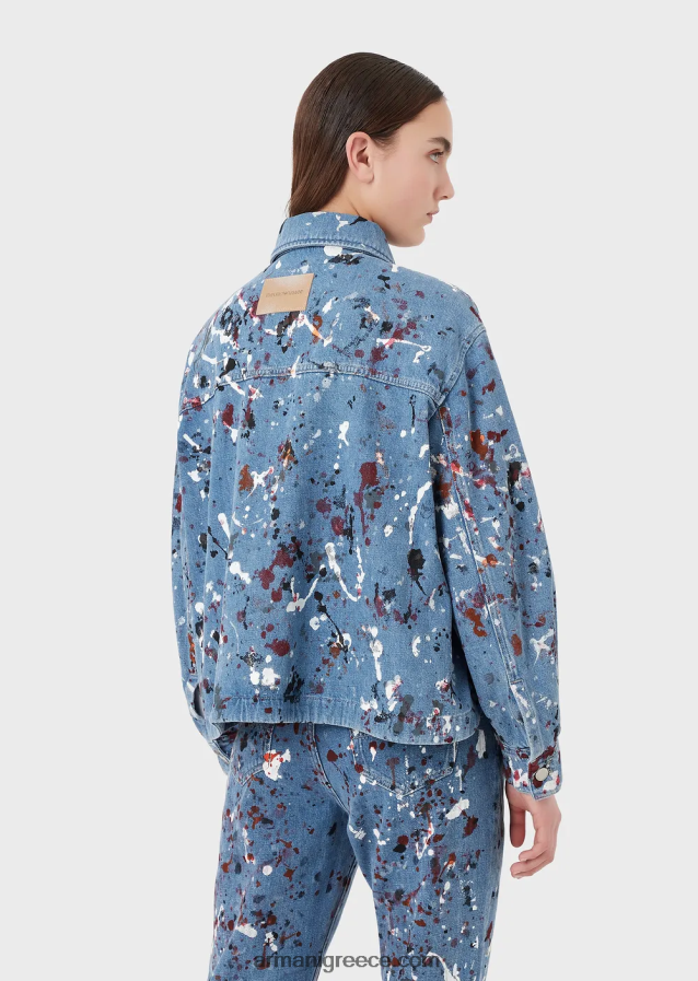 γυναίκες Armani Τζιν μπουφάν vintage με πολύχρωμα σημεία 4046R6242 πολύχρωμο