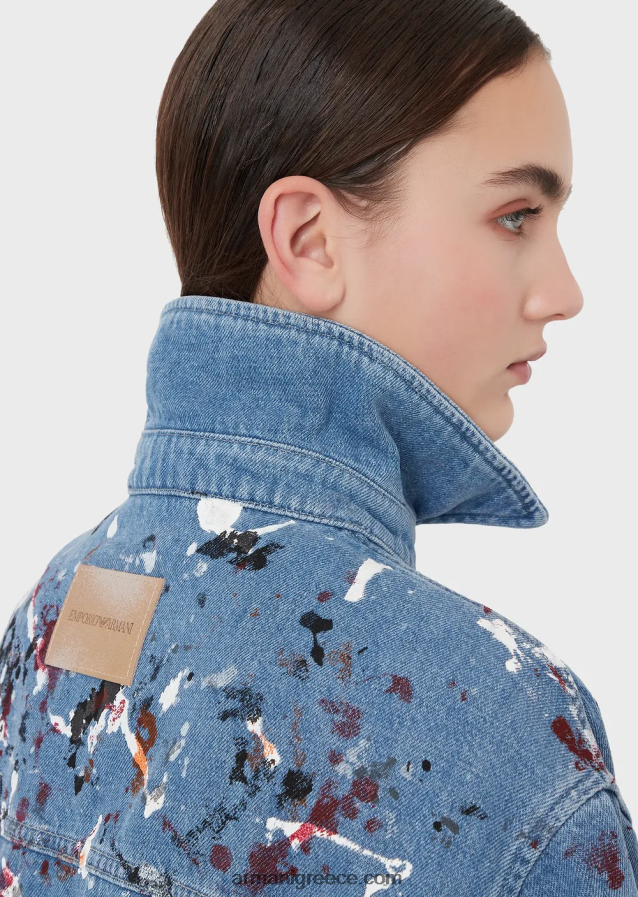 γυναίκες Armani Τζιν μπουφάν vintage με πολύχρωμα σημεία 4046R6242 πολύχρωμο