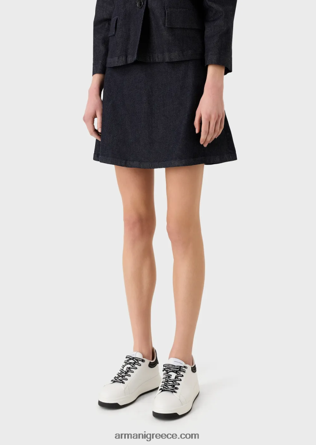 γυναίκες Armani Μίνι τζιν φούστα ξεπλυμένη, μερσεριζέ 4046R6332 τζην