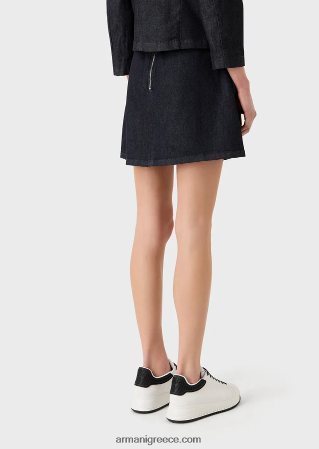 γυναίκες Armani Μίνι τζιν φούστα ξεπλυμένη, μερσεριζέ 4046R6332 τζην