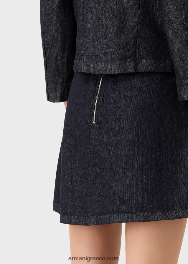 γυναίκες Armani Μίνι τζιν φούστα ξεπλυμένη, μερσεριζέ 4046R6332 τζην