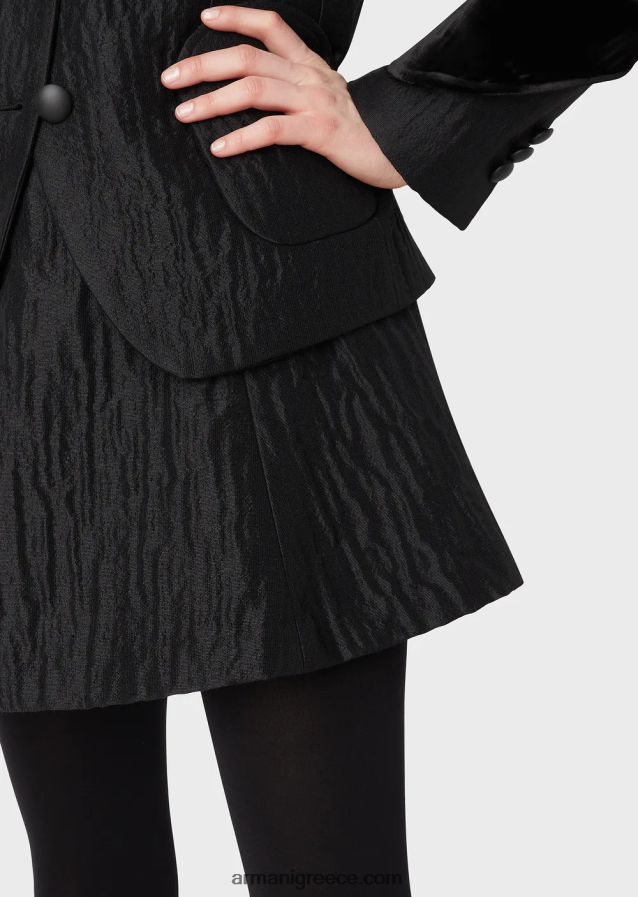 γυναίκες Armani φούστα με φουσκωτό χρώμα 4046R6333 μαύρος