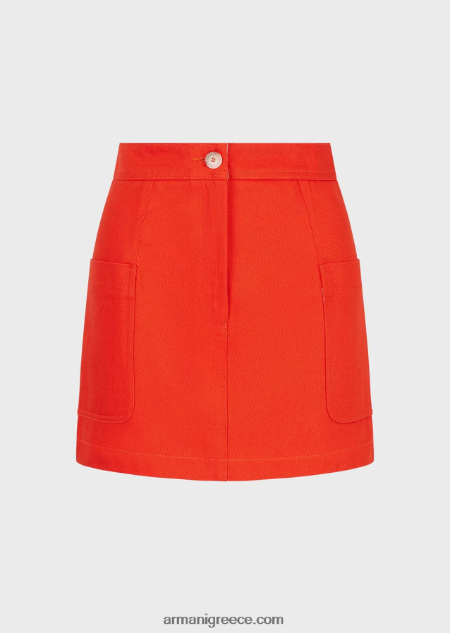 γυναίκες Armani βιώσιμη συλλογή οργανική φούστα ταύρου 4046R6337 πορτοκάλι