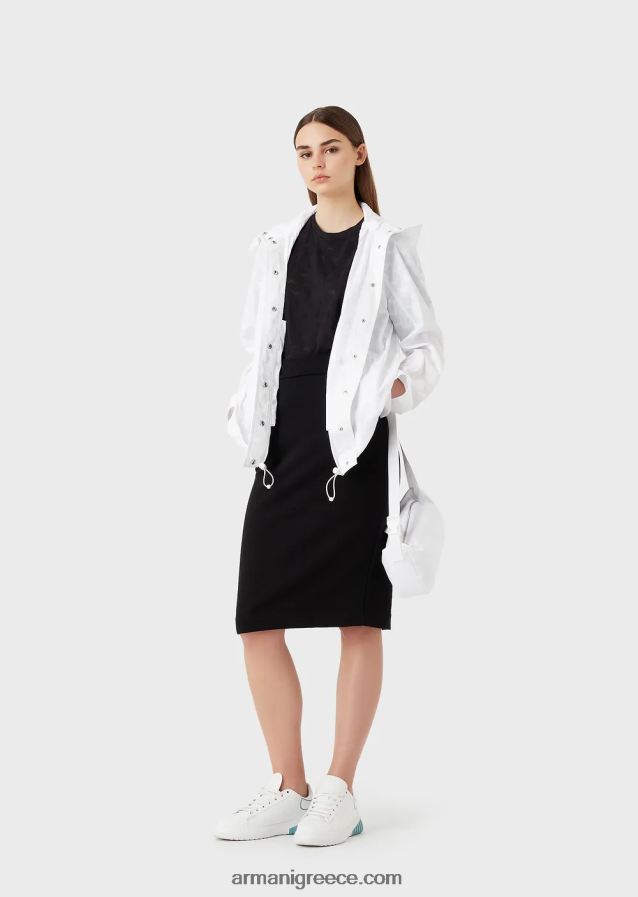 γυναίκες Armani μίντι φούστα French terry pencil με ταινία λογότυπου 4046R6331