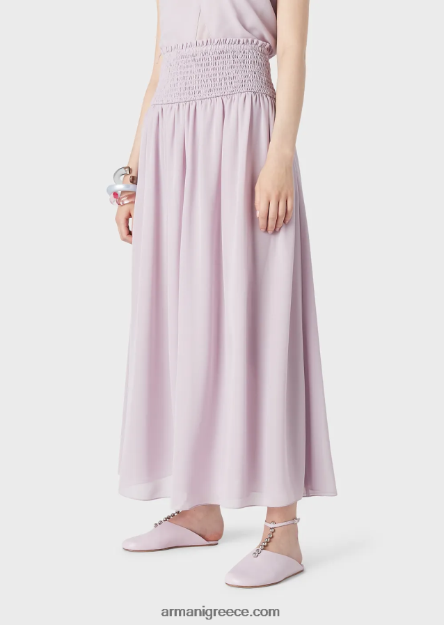 γυναίκες Armani crepon μακριά φούστα με ανάγλυφο ελαστικό peplum 4046R6328