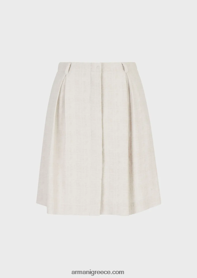 γυναίκες Armani ζακάρ ντεγκραντέ φούστα με πιέτες godet 4046R6336 γκρι περιστεριού