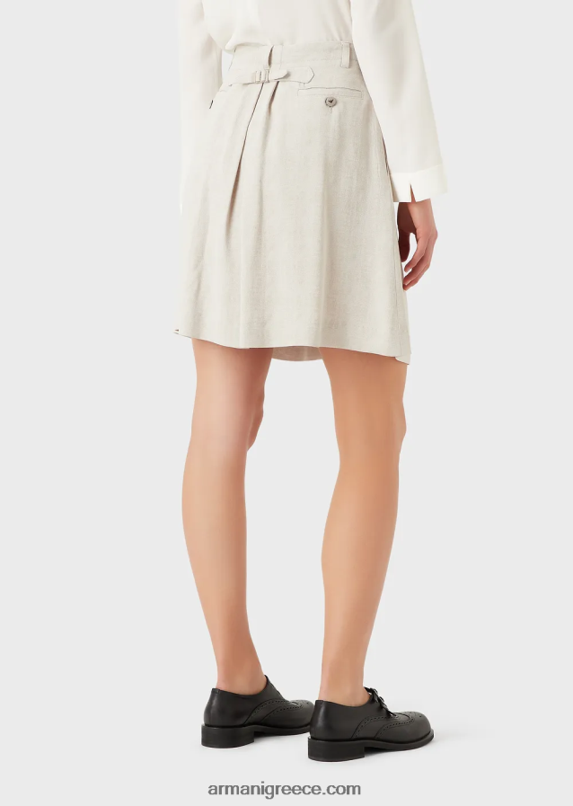 γυναίκες Armani ζακάρ ντεγκραντέ φούστα με πιέτες godet 4046R6336 γκρι περιστεριού