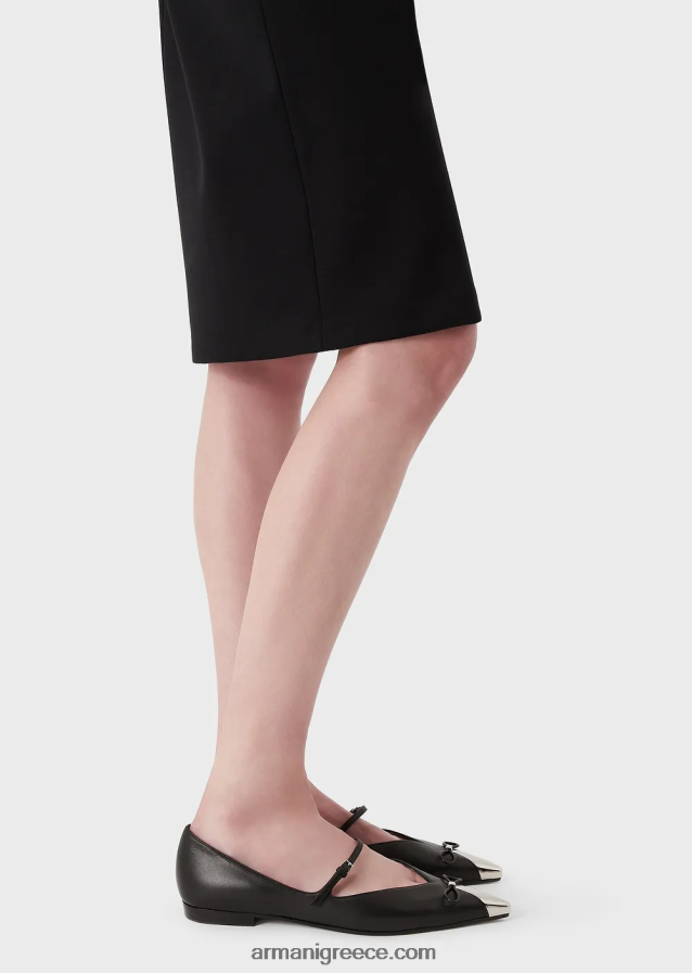 γυναίκες Armani pencil φούστα με βελονιά milano 4046R6340 μαύρος