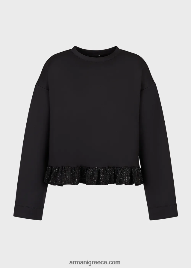 γυναίκες Armani Φούτερ από ύφασμα κατάδυσης με φούτερ από στρας 4046R6396 μαύρος