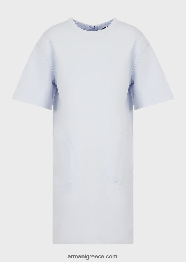 γυναίκες Armani φόρεμα με διπλό μπλουζάκι 4046R6102 γαλανός