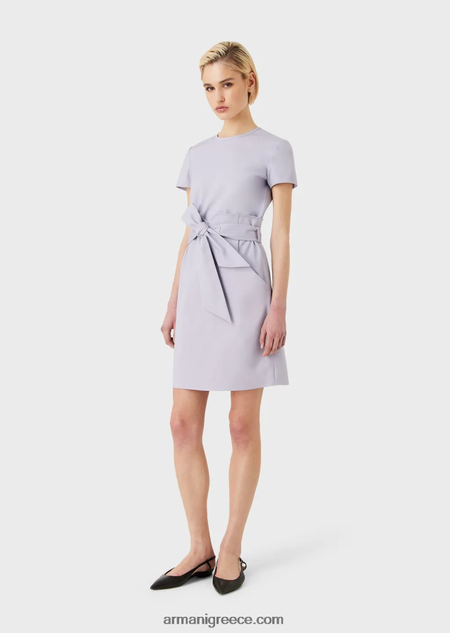 γυναίκες Armani Φόρεμα δύο κομματιών με εφέ από βαμβακερό στρετς 4046R665 λιλα