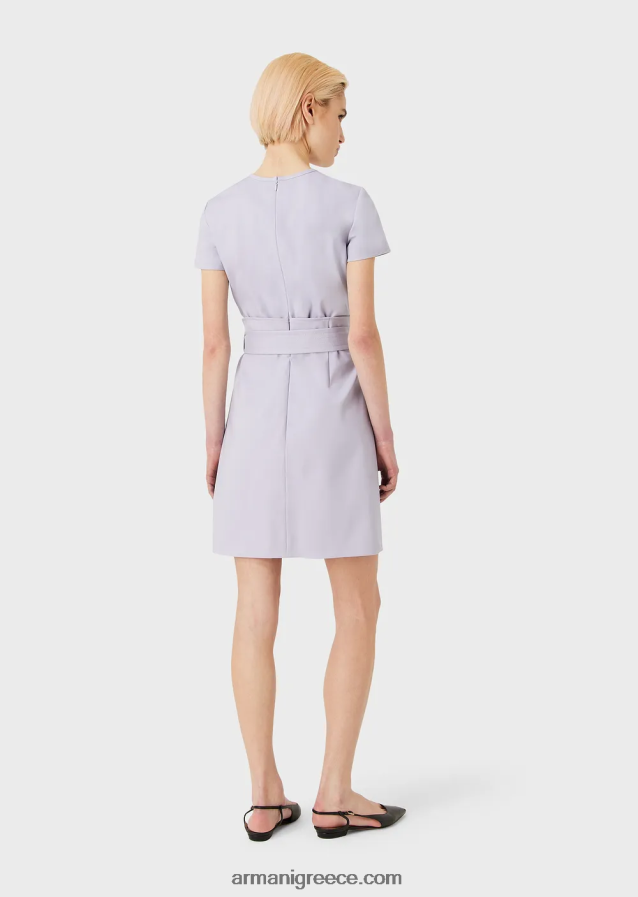 γυναίκες Armani Φόρεμα δύο κομματιών με εφέ από βαμβακερό στρετς 4046R665 λιλα