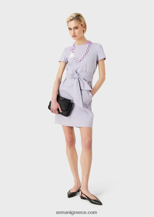 γυναίκες Armani Φόρεμα δύο κομματιών με εφέ από βαμβακερό στρετς 4046R665 λιλα