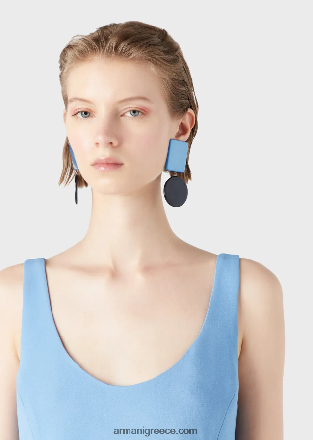 γυναίκες Armani αμάνικο, φαρδύ κρεπ φόρεμα 4046R683