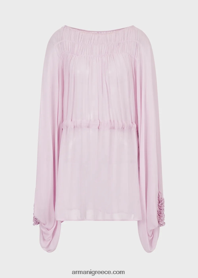 γυναίκες Armani Φόρεμα με οικολογικό βισκόζ ζορζέτ 4046R692 ροζ