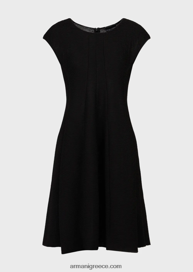 γυναίκες Armani Φόρεμα με οθωμανικό αποτέλεσμα barre jersey 4046R6110 μαύρος