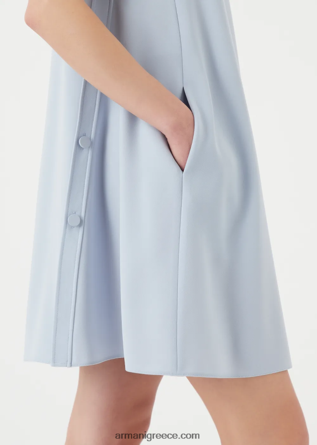 γυναίκες Armani φουσκωτό φόρεμα σε τεχνική cady με κουμπιά 4046R680
