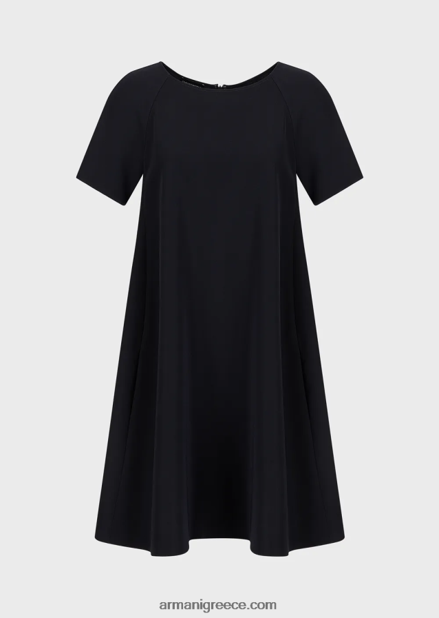 γυναίκες Armani φουσκωτό φόρεμα σε τεχνική cady με κουμπιά 4046R681 ναυτικό μπλε
