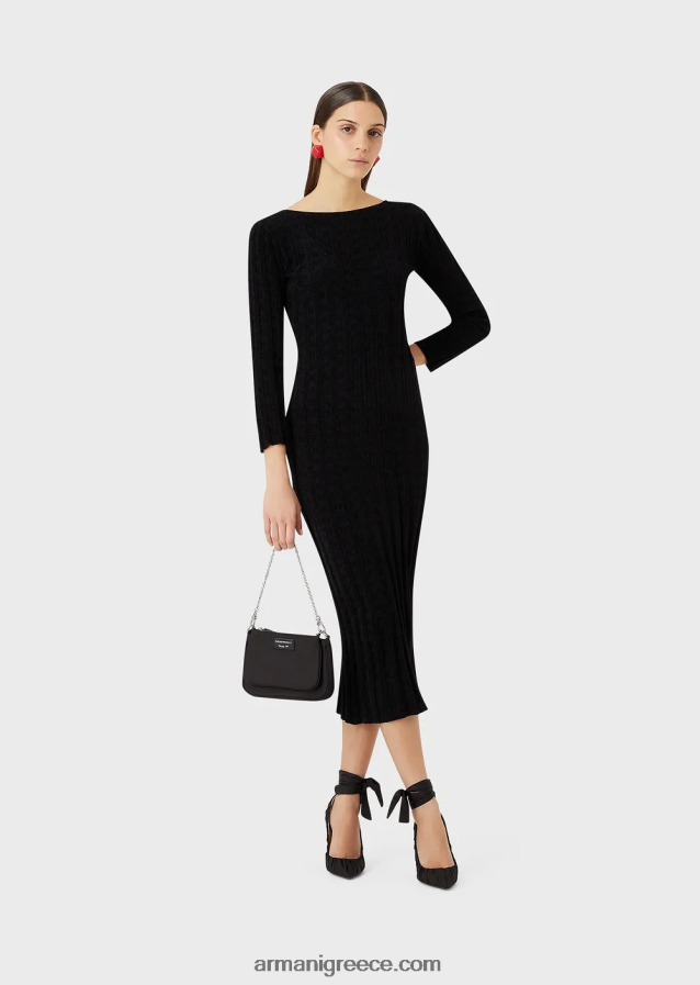 γυναίκες Armani Φόρεμα με θήκη από ζακάρ επιταγή lurex 4046R6118 μαύρος