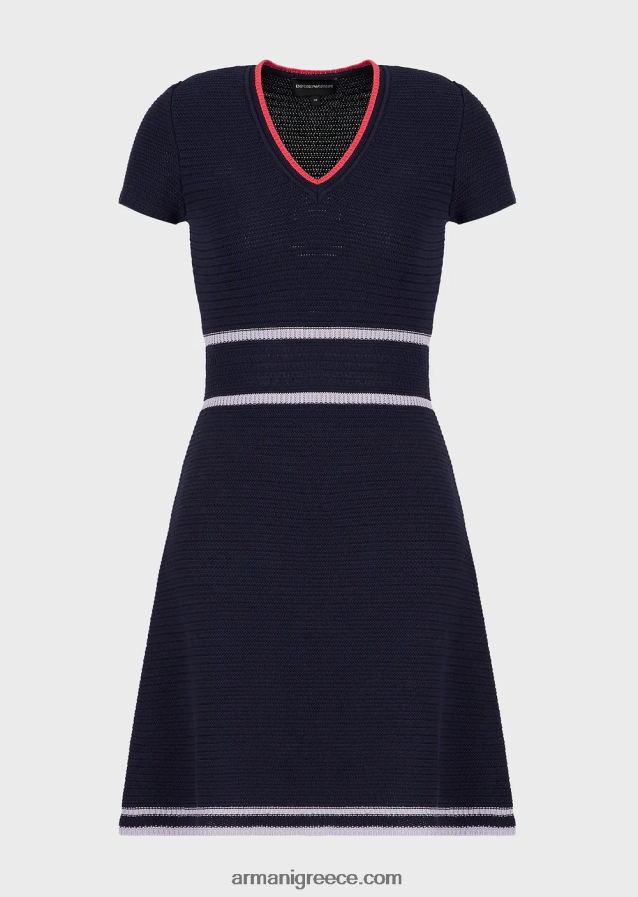 γυναίκες Armani Φόρεμα πλεκτό με βελονιά milano 4046R698 ναυτικό μπλε